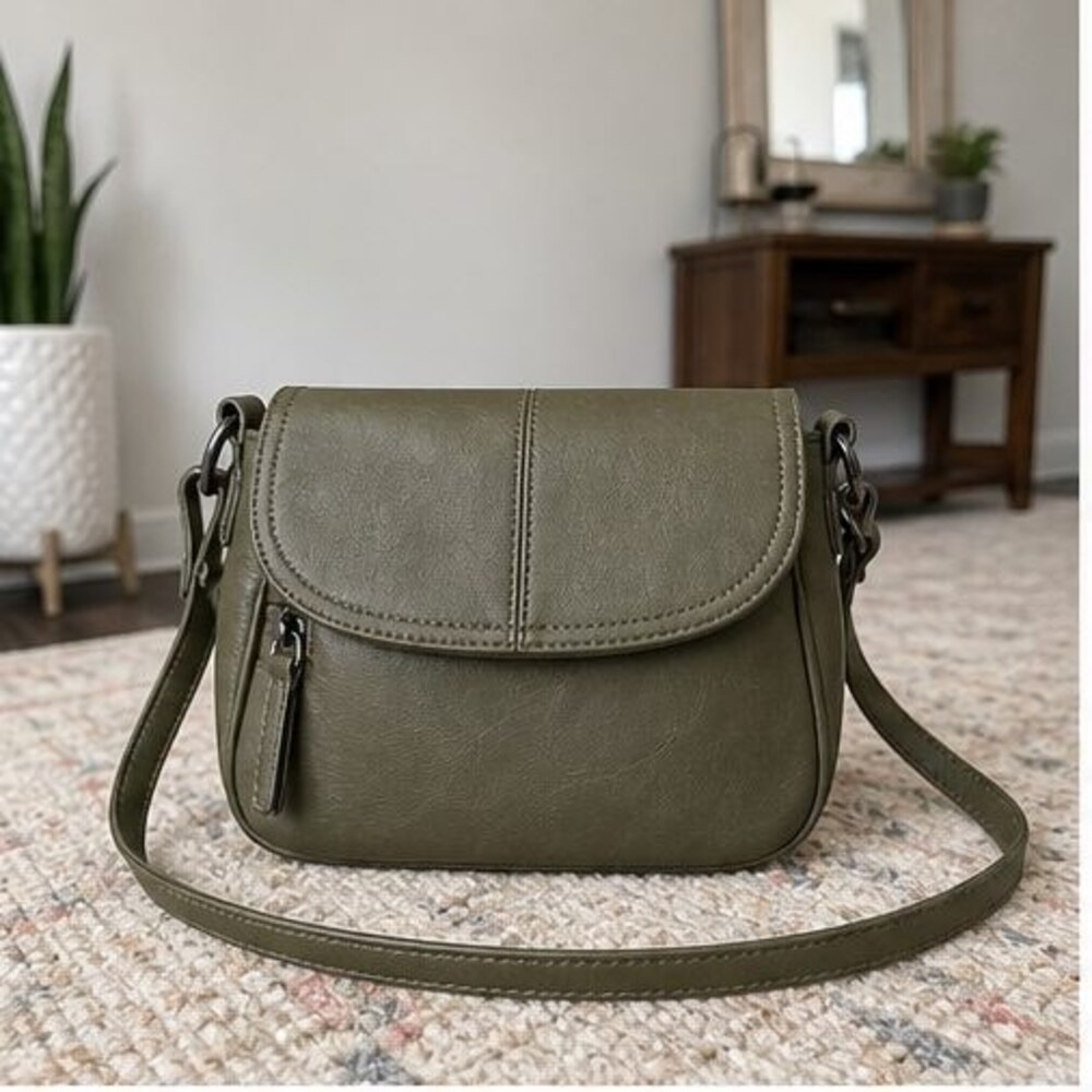 Brown Pebbled Crossbody Bag